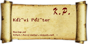 Kövi Péter névjegykártya