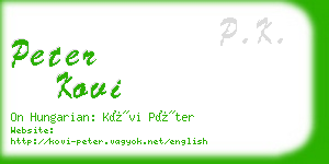 peter kovi business card